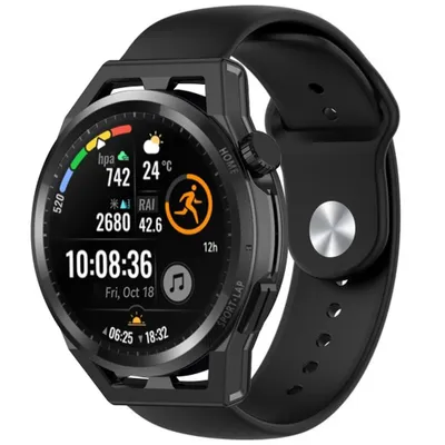 Produktbild von Strap-it Huawei Watch GT Armband Silikon (Schwarz)