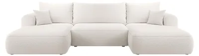 Produktbild von Selsey Ovo – Ecksofa mit Schlaffunktion, Ottomane universell, Bouclé Creme