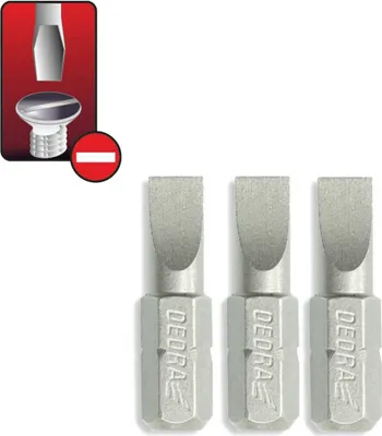 Zdjęcie produktu dla DEDRA 18A00SL650-03, 3 szt., Płaski, 25 mm