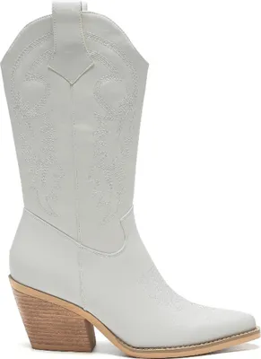 Produktbild von Cowboylaarzen Wit Leatherlook Stiksels