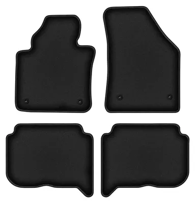 Image de Tapis de sol en moquette pour Volkswagen Touran I 2FL 2010- (monospace) – jeu 4 pièces, noirs, sur mesure – Wielganizator DURBAN