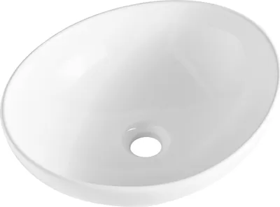 Immagine prodotto di SucceBuy 16 "x13.4" lavabo ovale in Vetroceramica per piano di lavoro del bagno - bianco moderno, ben confezionato, ideale per bagni, hotel, toilette e camper