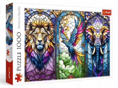 Obrázok produktu pre Puzzle 1000 elementów Witraż Zwierzęta Trefl