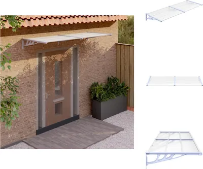 Produktbild von vidaXL Türvordach Grau und Transparent 239x90 cm Polycarbonat -  Markisen