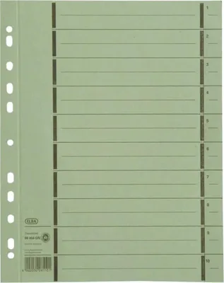 Immagine prodotto di Elba 400004667 Trennblätter mit Perforation - A4 Überbreite, grün, 100 Stück