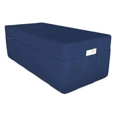Image de POKAR Housse pour matelas pliable en 3 parties Matelas pliable Matelas d'invité Lit de camp Lit pliant, Taille:Housse 140 x 195, Couleur:Bleu foncé