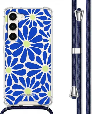 Produktbild von imoshion Design Hülle mit Band Samsung Galaxy S23 - Cobalt Blue Flowers Connect