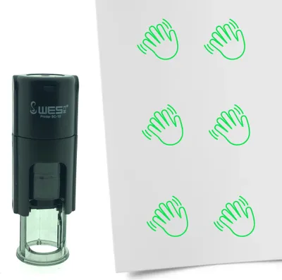 Produktbild von CombiCraft Selbstfärbender Stempel 'Winken' in der Farbe Grün, Ø10mm
