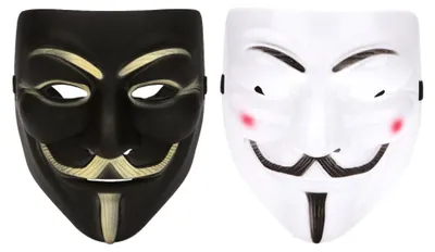 2er-Pack Rache-Masken für Halloween, Cosplay, Party (Schwarz, Weiß)