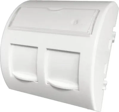 Obrázok produktu pre Adaptér 45x45 2xRJ45 s prachovými klapkami ALANTEC