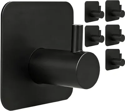 Produktbild von Kleiderhaken, Garderobenhaken, Kleiderhaken zum Schrauben, Wandgarderobe (Haken für Akustikpaneele, Schlafzimmer, Wohnzimmer, Badezimmer, (6-St)