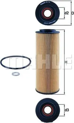 Produktbild von Ölfilter MAHLE OX 775D Filtereinsatz für HYUNDAI ix55 für KIA Mohave / Borrego (HM)