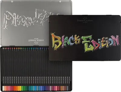 Produktbild von Faber-Castell 116437 - Buntstifte Blackwood, Black Edition, 36er Metalletui