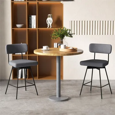 Obrázek produktu pro Barová stolička - Barová židle - Sada barových židlí - Kuchyňská židle - Otočná - Výška sedáku 63,5 cm