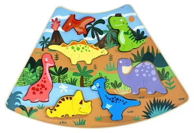 Imagen del producto de 2Kids Toys: Puzzle de madera con piezas conectables, tema: dinosaurios