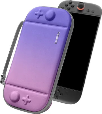 Produktbild von Tomtoc Slim Tasche Case für Nintendo Switch 2, Rundumschutz Tragetasche für Switch Konsole und Spiele, Iris Lila