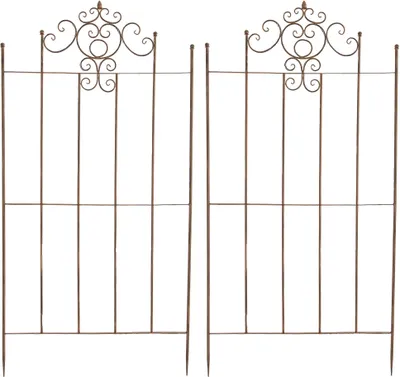 Immagine prodotto di 2 griglie per piante rampicanti modello Paula - 180 x 85,5 cm - Marrone anticato