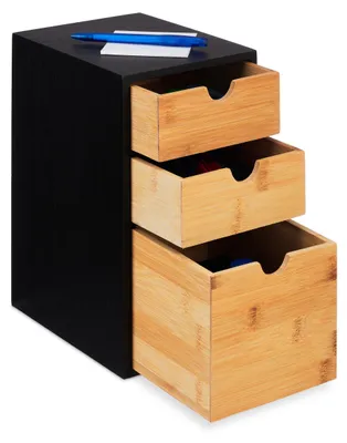 Ladeblock Bambus 3 Schubladen 28x17x21,5 cm natur/schwarz