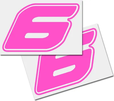 Produktbild von Startnummer Aufkleber 2er Set, Schrift Assen, # 6 pink