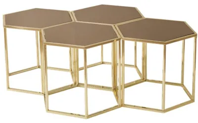 Obrázek produktu pro konferenční stolek do obývacího pokoje, zlatá barva, kovový rám, moderní design,