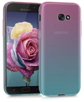 Immagine prodotto di kwmobile Custodia compatibile con Samsung Galaxy A5 (2017) - Custodia per cellulare - Cover per cellulare Due colori Rosa Blu Trasparente