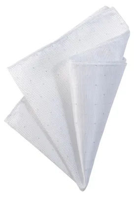 Produktbild von DonDon Herren Hanky 25 x 25 cm edles Einstecktuch für feierliche und besondere Anlässe weiß mit silbernen Punkten