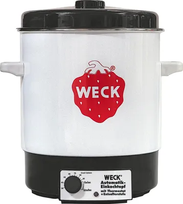 Zdjęcie produktu dla Słoik na przetwory WECK 29 litrów Ø35 cm emaliowany na biało bez zegara