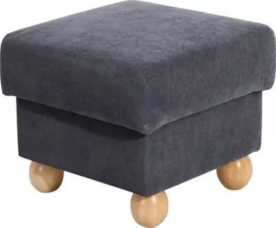 Produktbild von Max Winzer Hocker Monarch - Velourstoff anthrazit - Maße: 54 x 54 x 48 cm