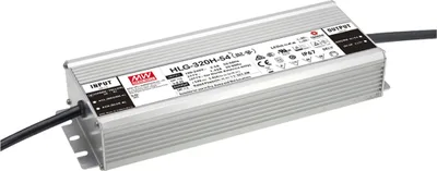 Produktbild von MEANWELL HLG-320H-24, AC-DC LED-Installationsnetzteil, Metallgehäuse, IP67 320W 24V 13,3A CV+CC