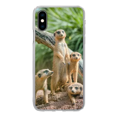 Produktbild von MuchoWow® Handyhülle Schutzhülle Hülle für iPhone X Erdmännchen - Familie - Tiere Silikon Softcase Handy Hülle - Handyhülle