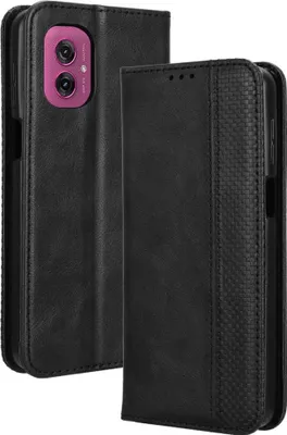 Produktbild von Motorola Moto G55 Hülle - Coverup Vintage Style Klapphülle - Schwarz