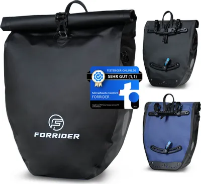 Produktbild von Forrider Pro Gepäckträgertasche - Wasserdicht und mit Schultergurt! schwarz