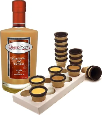 Produktbild von Eierlikör auf Rum - Trüffel 0,5L mit Waffelbechern & Becherhalter 20%Vol