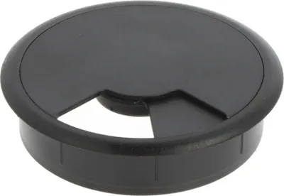 Produktbild von 2er Pack 80mm ø Kabeldurchführung Kabeldurchlass schwarz Kunststoff Kabeldose