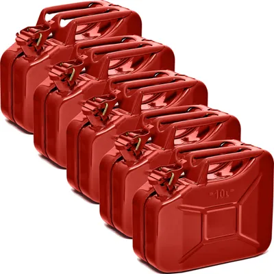 Produktbild von Oxid7® by BW Kraftstoffkanister Metall Benzinkanister 5x 10 Liter - Rot RAL 3000 - UN-Zulassung - Hergestellt in Europa