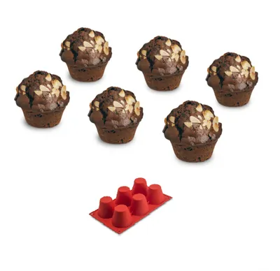 Produktbild von MINI MUFFINFORM 6 tlg. SET Silikon Backform MUFFIN Muffinförmchen SILIKOMART