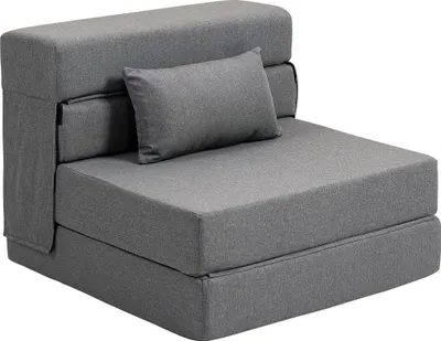 Image de Fauteuil convertible 1 place fauteuil lit pliant, coussin inclus, pour invitšŠs, salon, petit espace, charge 120 kg, gris