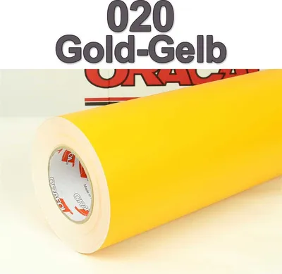 Produktbild von (6,95€/m²) Oracal® Möbelfolie 020 Goldgelb Matt 31,5 cm Breite Laufmeterware selbstklebende Folie Plotterfolie Klebe Folie Oracal 631 matte Küchenfolie