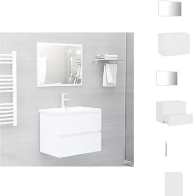 Produktbild von vidaXL 2-tlg. Badmöbel-Set Weiß Holzwerkstoff -  Badezimmermöbel-Sets