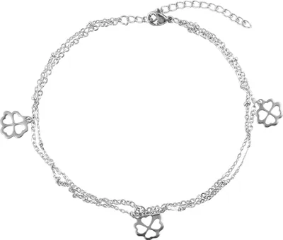 Produktbild von Akzent Edelstahl Fußkette, Kleeblatt