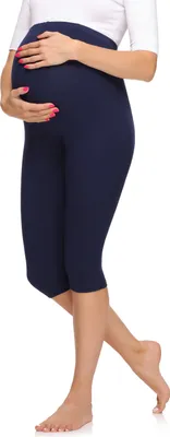 Produktbild von Merry Style Damen 3/4 Umstandsleggings aus Viskose MS10-298 (Marineblau, L)