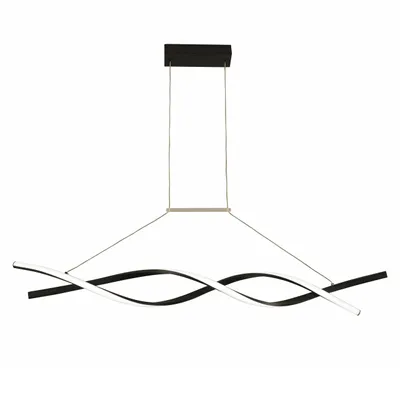 Produktbild von MasterLED LED-Pendelleuchte - 33W - 100 cm - 4000K Neutralweiß - schwarz matt - geschwungenes Design für Esszimmer & Wohnzimmer