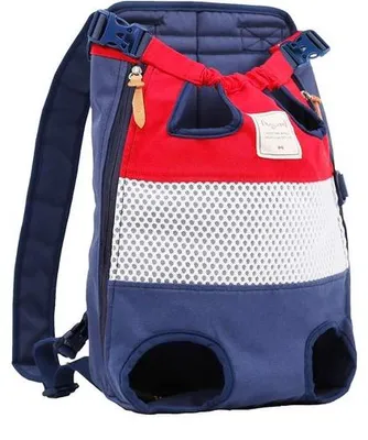 Productafbeelding van Unyqoos® ETOPARS Hondenrugzak met voorzak (poten naar voren) – verstelbare hondenrugzak met dubbele schouderbanden, geschikt voor wandelen, fietsen en motorrijden, tot 10 kg