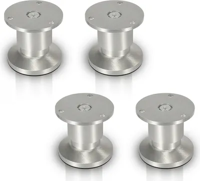 Produktbild von Fiqops 4X Möbelfüße Sofafuß Verstellbar Sockelfüße Gleitfuß Tischbeine Füße Tischfuß-Aluminium-200mm