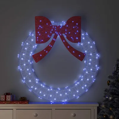 Produktbild von vidaXL Kranz mit 150 LEDs Blau 120 cm Acryl
