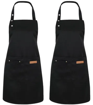 Produktbild von Küchenschürzen Set 2er wasserdicht verstellbar Schürze mit Taschen Kochgrill Schürze Arbeitsschürze für Küche Grill Backen Garten