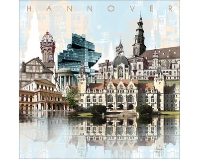 Produktbild von Glasbild Hannover Wahrzeichen IV 80x80 cm