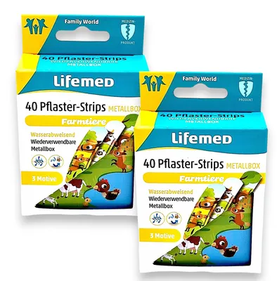 Produktbild von 2x Lifemed Wundpflaster Kids - Farmtiere 2x 40 Stück
