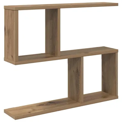 Image de vidaXL Étagère murale en bois imitation chêne artisanal, 60 x 12 x 50,5 cm