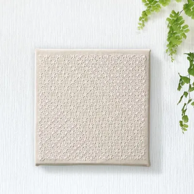 Produktbild von Olympus Sashiko-Set: Japanisches Stoffpaneel Wanddeko (20x20 cm) Juji-Hanazashi